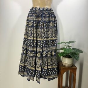 Dark Blue & Pale Yellow Gypsy/Boho Skirt
